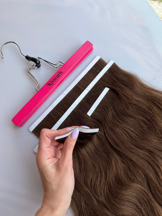 Light brown Wide tape-in Hair Extensions 💎 Exclusive Uncolored Slavic hair, 82g, 60cm