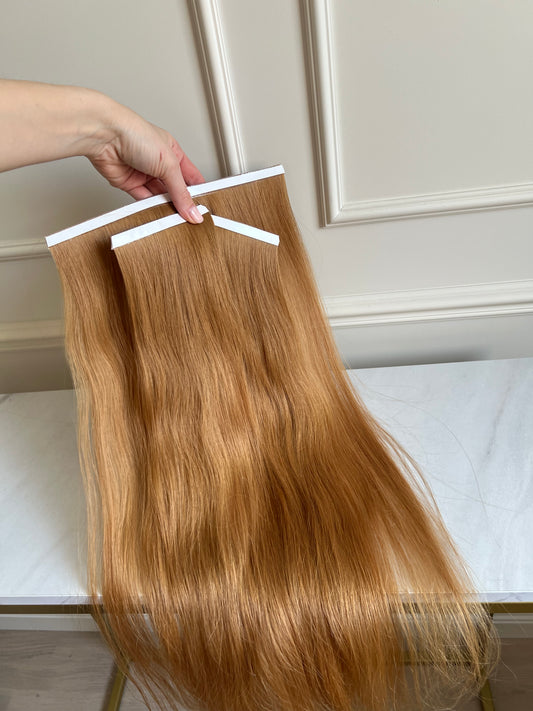 Włosy Rude doczepiane na Bio taśmy zestaw 112 g 70 cm