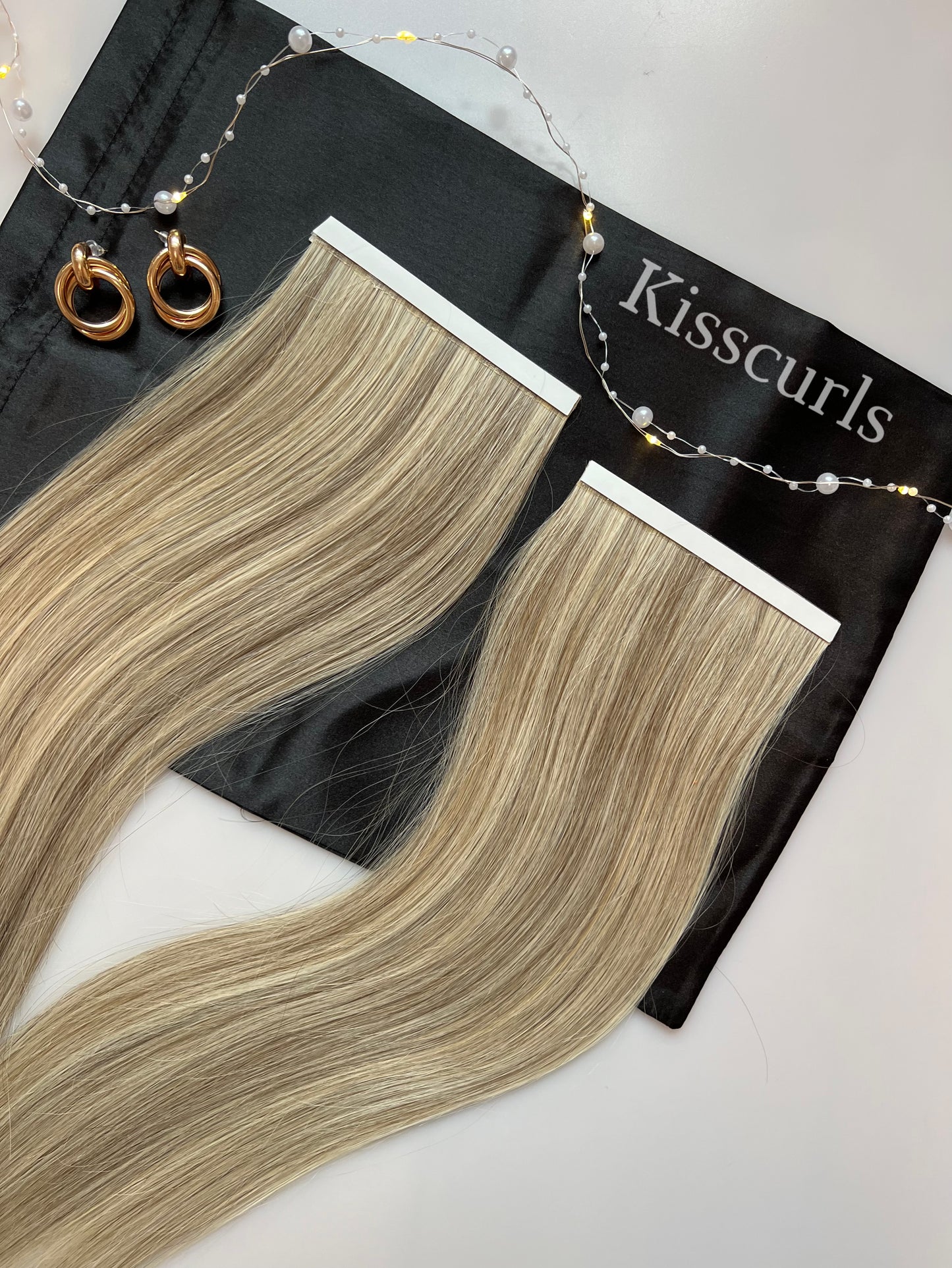 DIY Blonde Highlights Hair on Tape Bio Long Tape Wefts Premium Slavic Hair 42g 46cm