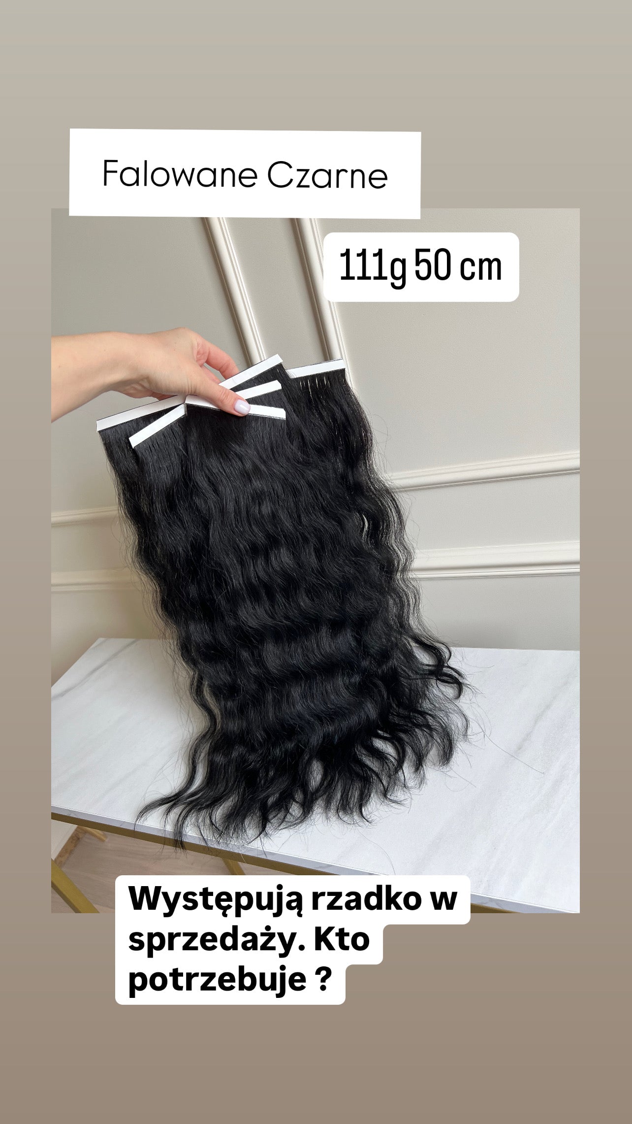 Włosy fałowane na bio taśmach doczepiane 111g 50cm