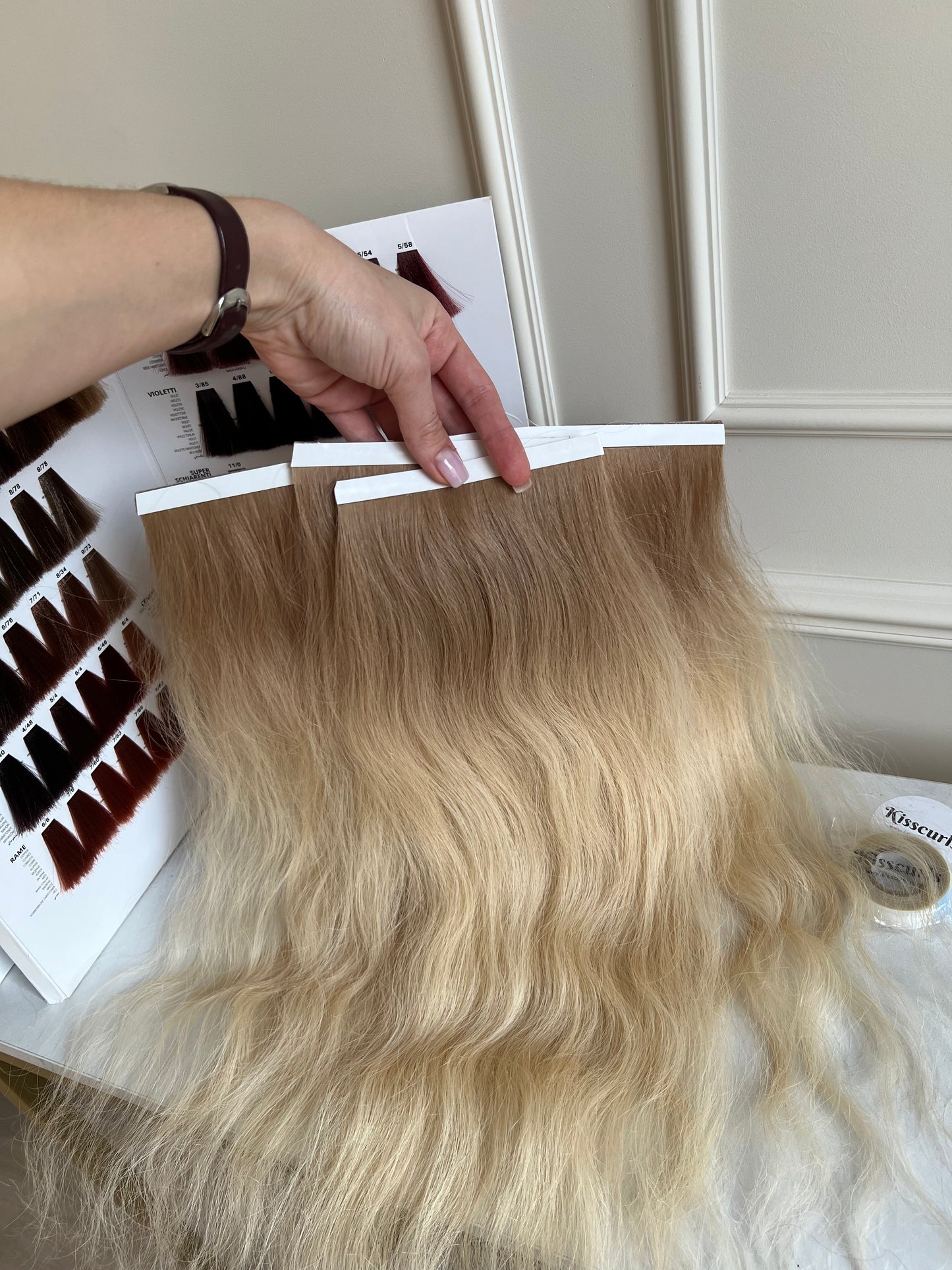 Włosy naturalne doczepiane Blond ombre 49 cm 93 g biotaśmy