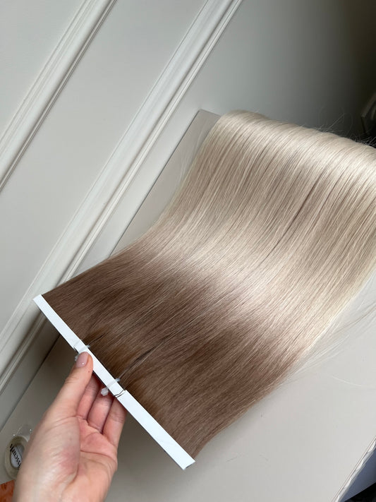 Doczepiane włosy Blond ombre biotaśmy Zestaw 3 sztuki 89g 62cm