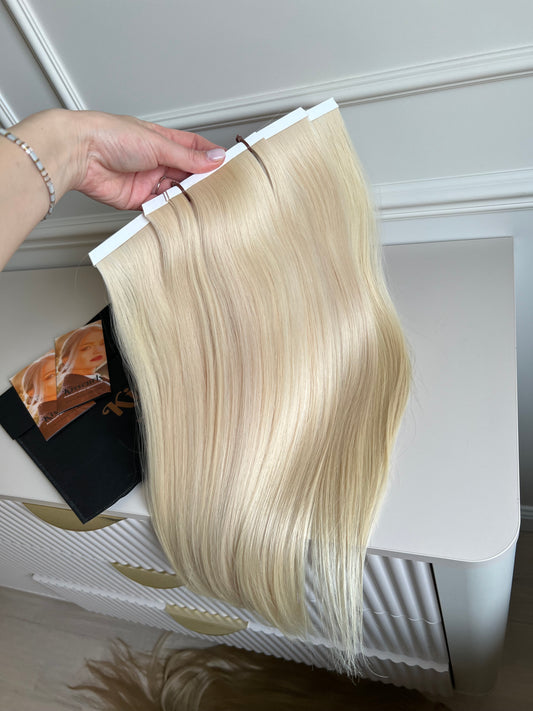 Włosy doczepiane słowiańskie Bio taśmy zestaw 57 cm 140 g