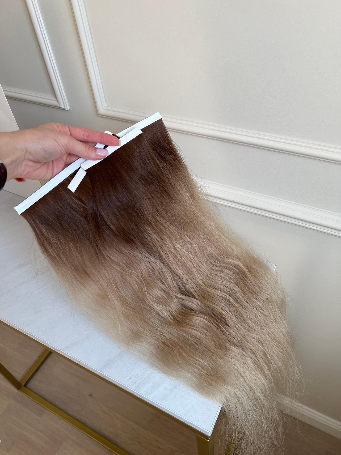 Włosy naturalne Słowiańskie falowane doczepiane metoda Bio taśmy 55 cm 81 g falowane