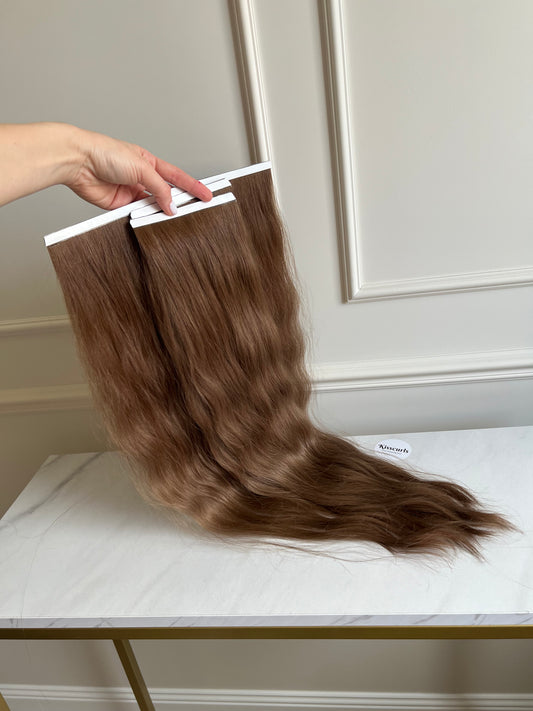 Włosy naturalne słowiańskie na biotaśmy 63 cm 105 g