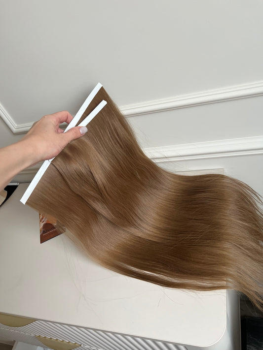 Włosy naturalne doczepiane słowiańskie 90g 56cm jasny Brąz biotaśmy