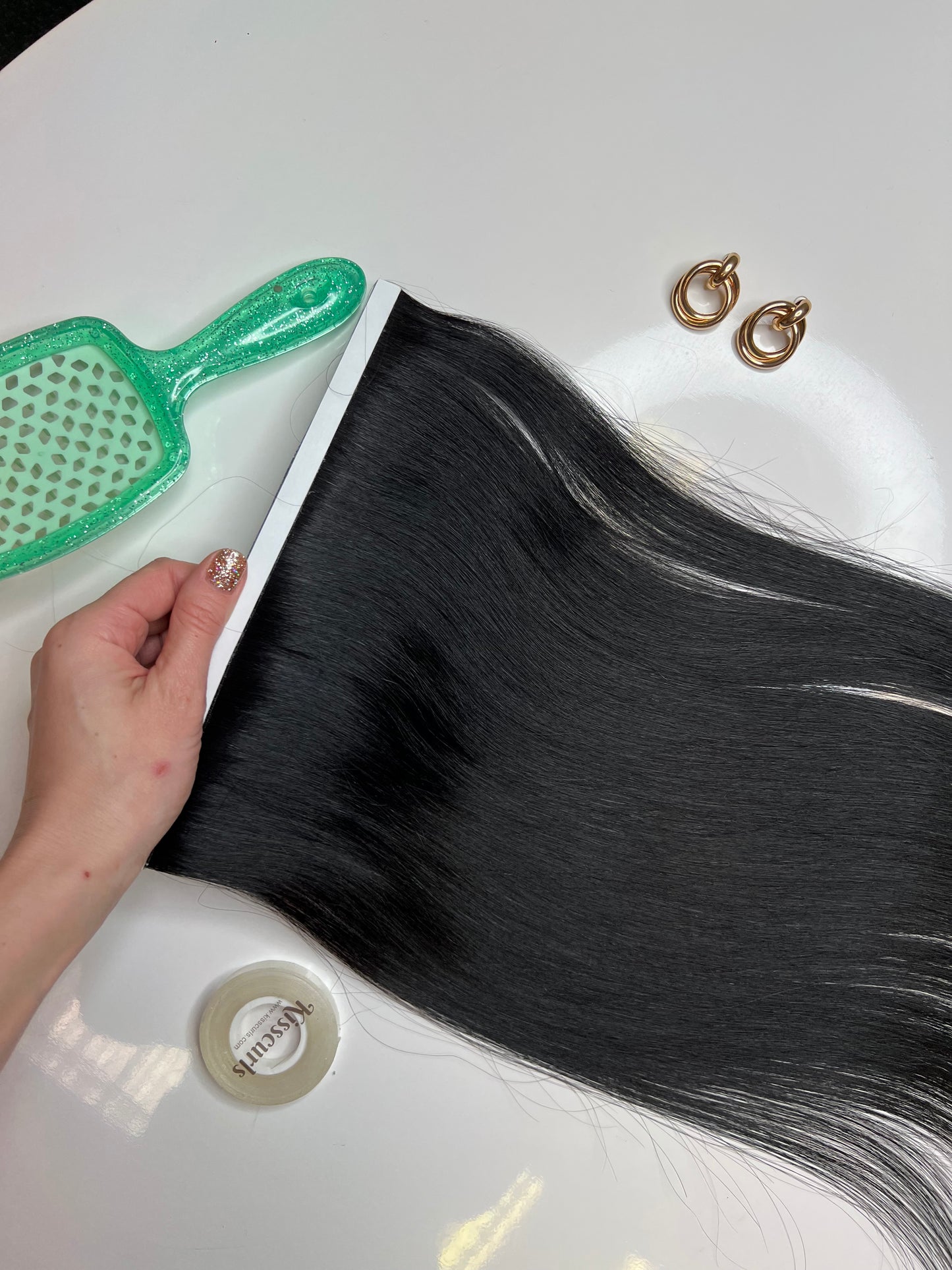 Seamless Long Two-Sided Tape Hair Extensions 1pc Slavic Hair Cut from One Head 45cm 47g