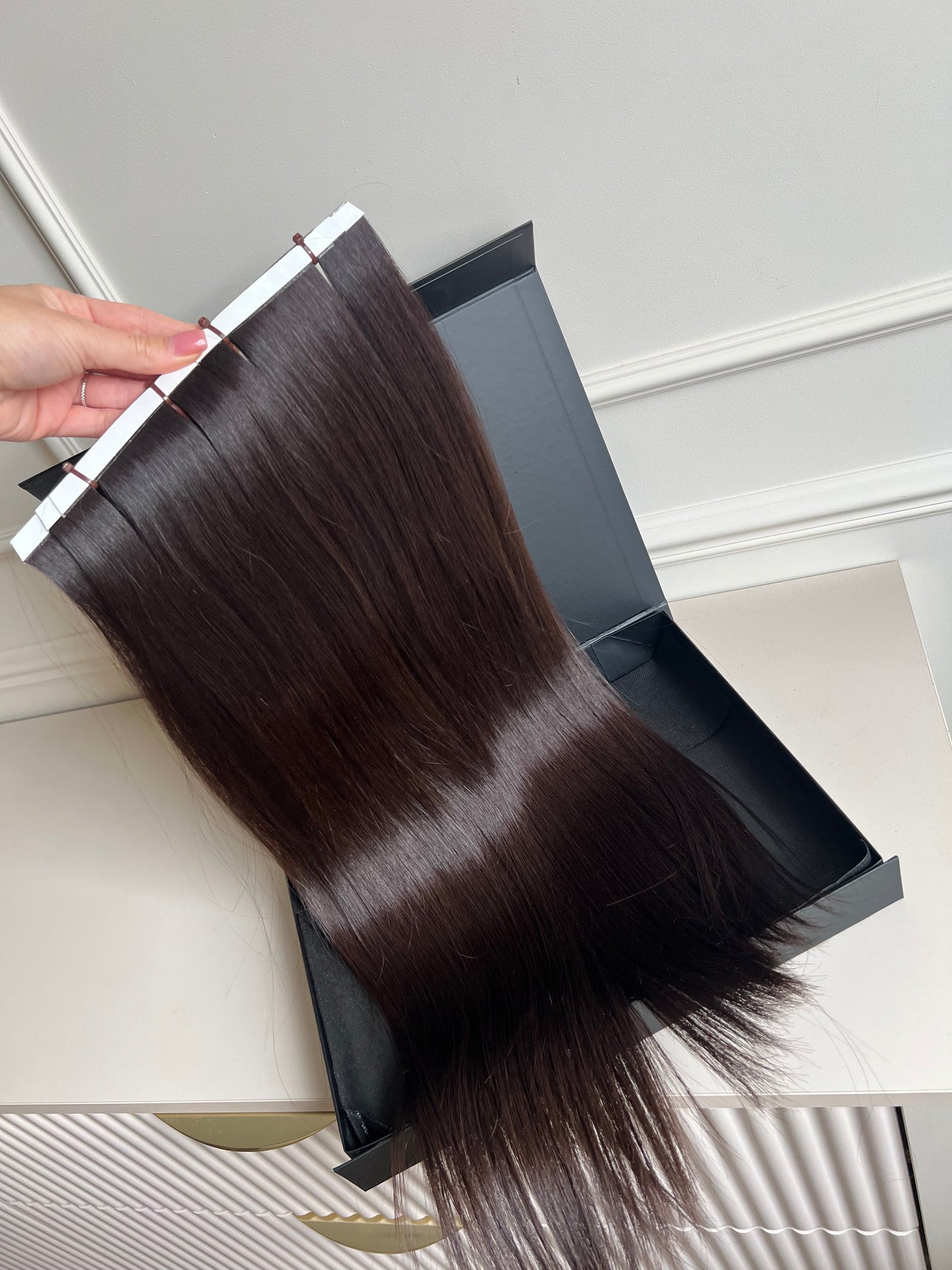 Włosy doczepiane słowiańskie bio taśmy 64 cm 204 g