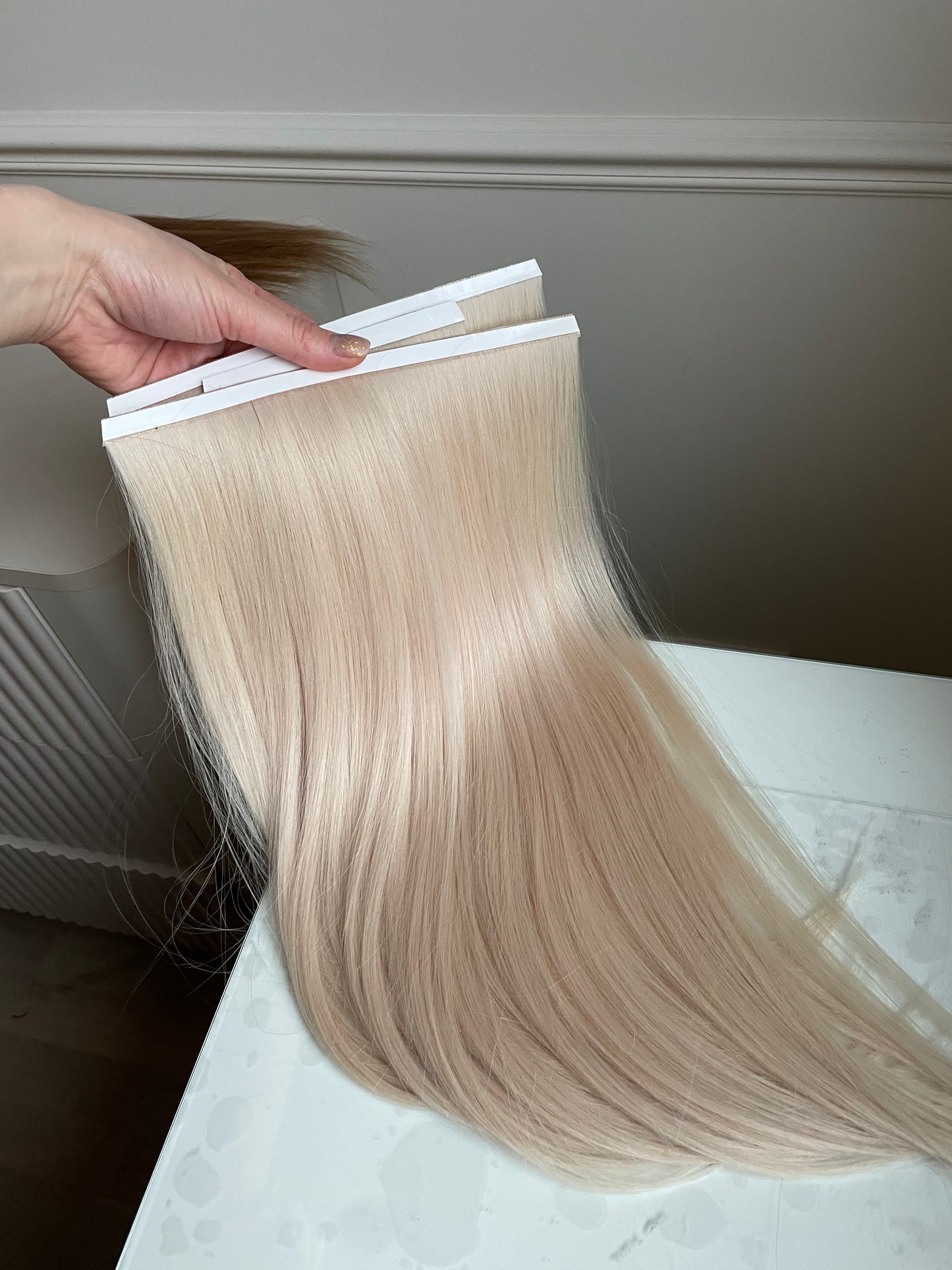 Włosy blond bio tape on 100g 54cm
