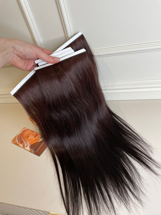 Doczepiane włosy naturalne 45 cm 94 g zestaw cztery Bio taśmy