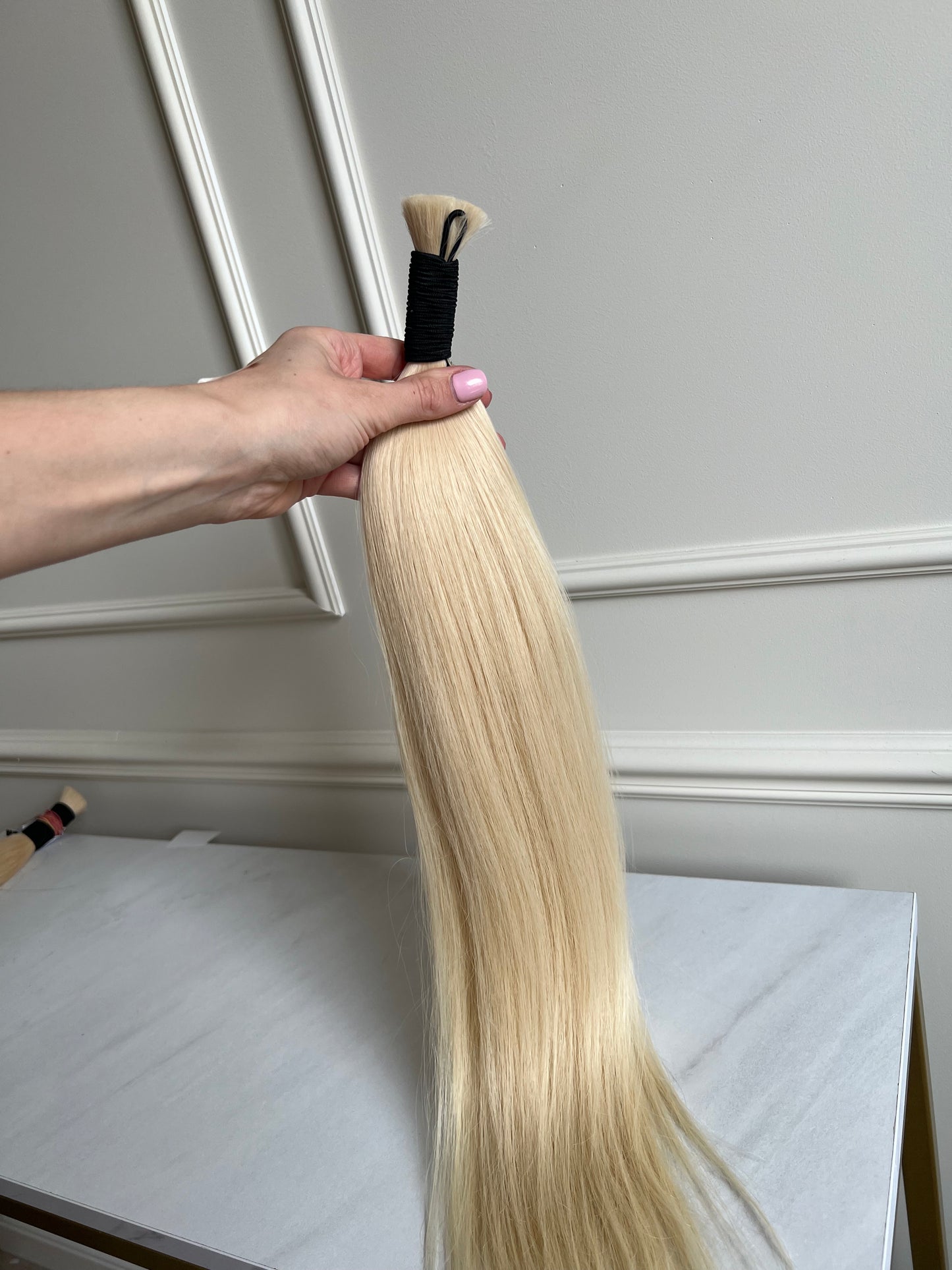 Włosy naturalne słowiańskie do przedłużania 55 cm 91 g