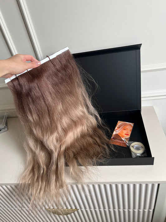 Włosy doczepiane słowiańskie naturalne falowane 54 cm 107 g Bio ta