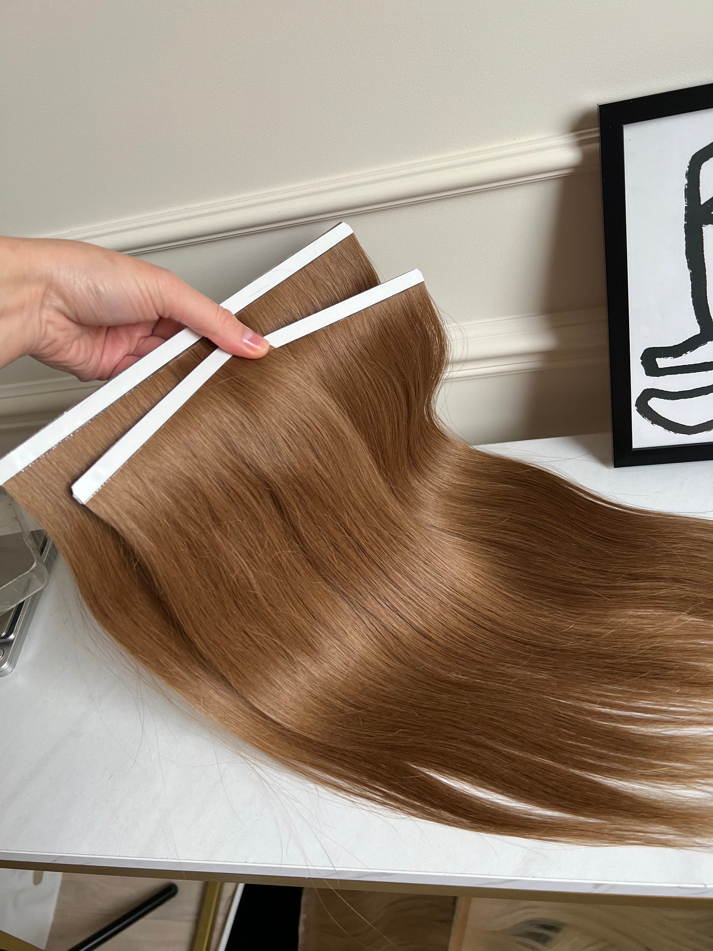 Włosy naturalne doczepiane na taśmie biotaśma zestaw 3 szt 66g 43cm