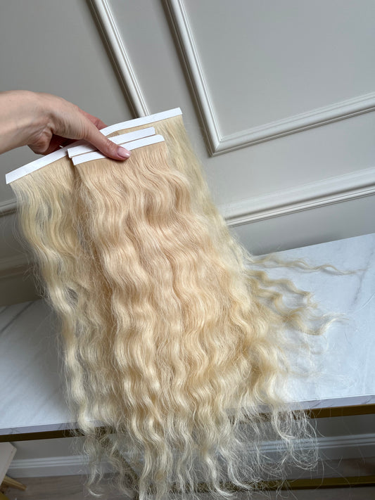 Włosy Doczepiane kręcone blond 49cm 84g