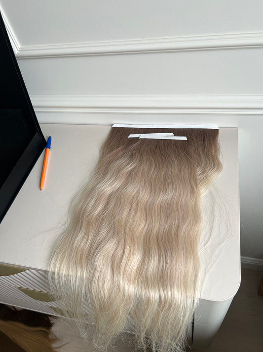 Doczepiane włosy na Bio taśmy naturalne 54 cm 95 g