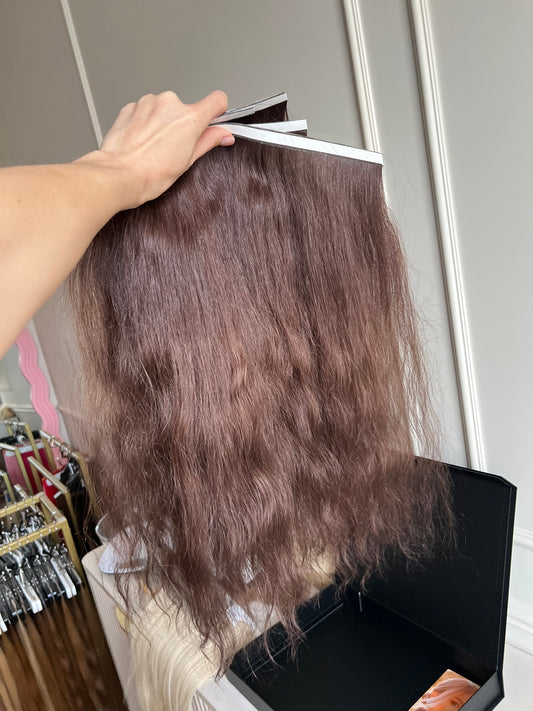 Włosy doczepiane dziewicze nie farbowane falowane 133 g 54 cm