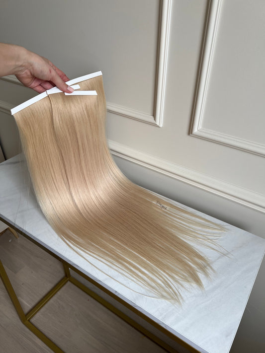 Włosy Naturalne doczepiane na Bio taśmy 100 g 62cm Zestaw Blond
