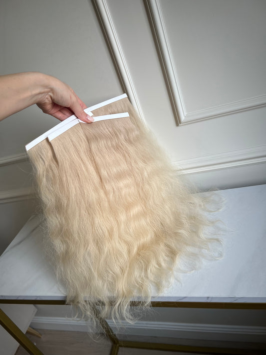 Włosy Doczepiane falowane Bio taśmy Zestaw 40 cm 63 g