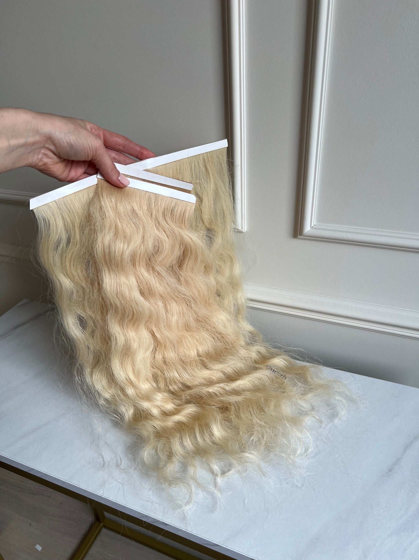 Włosy Doczepiane kręcone blond 49cm 84g