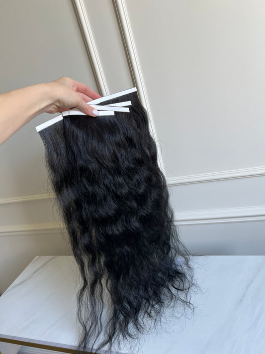 Włosy naturalne Bio taśmy słowiańskie 107g 60cm falowane