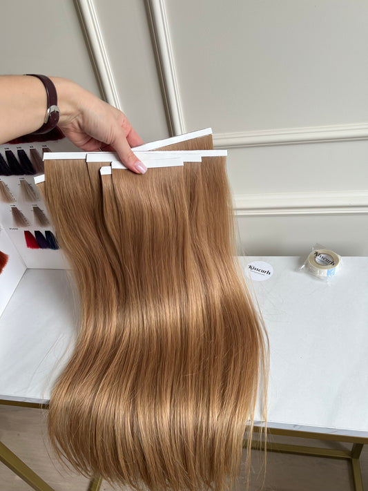 Włosy słowiańskie naturalne doczepiane na Bio taśmy zestaw pięć taśm 183 g 60 cm