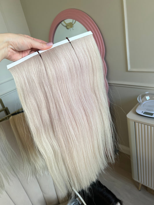 Doczepiane włosy Bio taśmy jasny Blond 94g 51cm