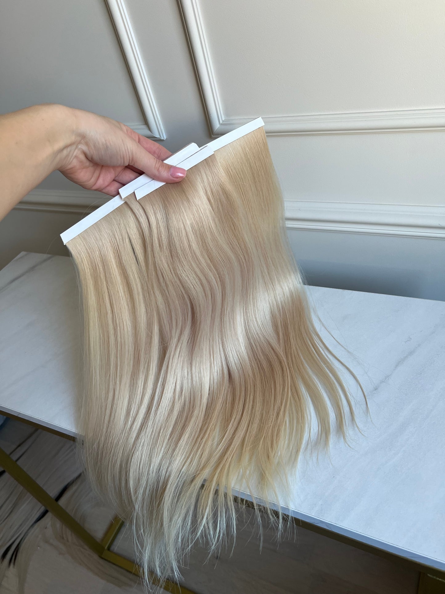 Włosy doczepiane naturalne Blond 90 g 46 cm