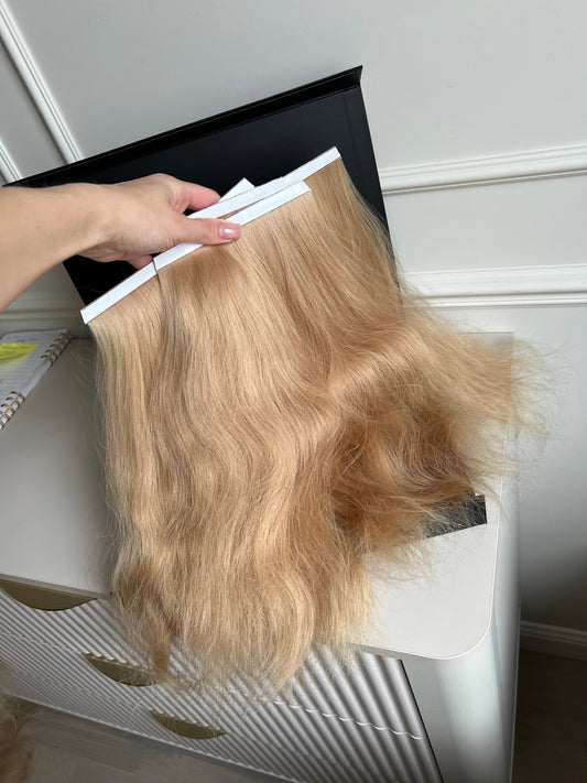 Włosy doczepiane słowiańskie naturalne 40 cm 121 g 4 taśmy