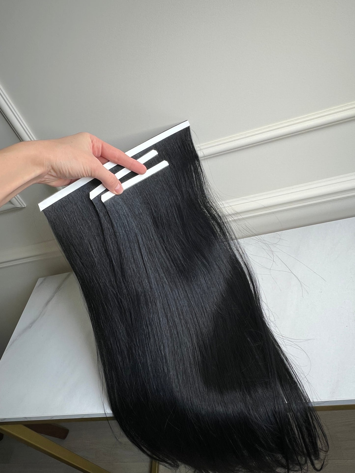 Włosy naturalne doczepiane Słowiańskie Zestaw do założenia w domu 106 g 64 cm