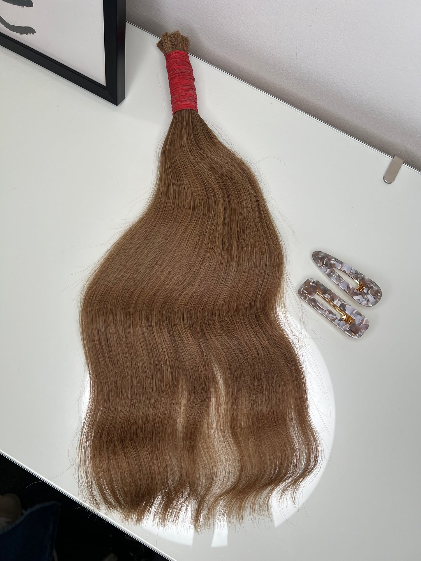 Włosy naturalne słowiańskie w kitce Cięte z jednej głowy- 89g 44cm Ciemny Blond