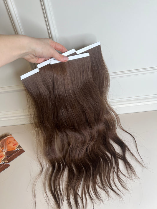 Włosy na taśmy słowiańskie naturalne doczepiane falowane 53 cm 96 g