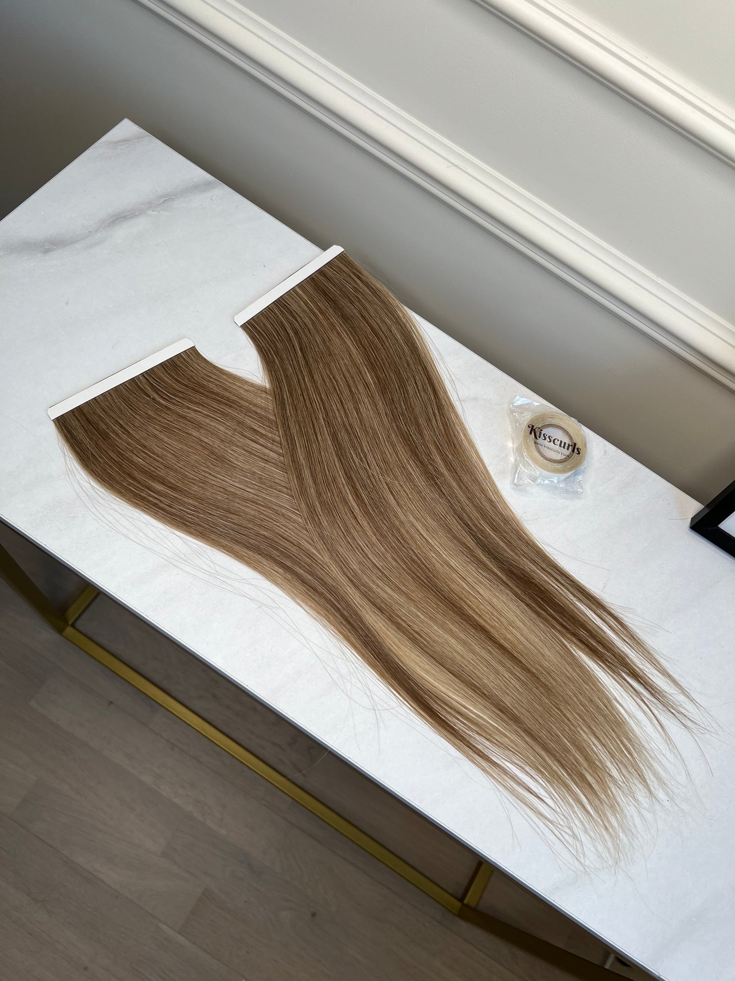 Włosy naturalne doczepiane Bio tape dwie sztuki boczne 43cm 30g