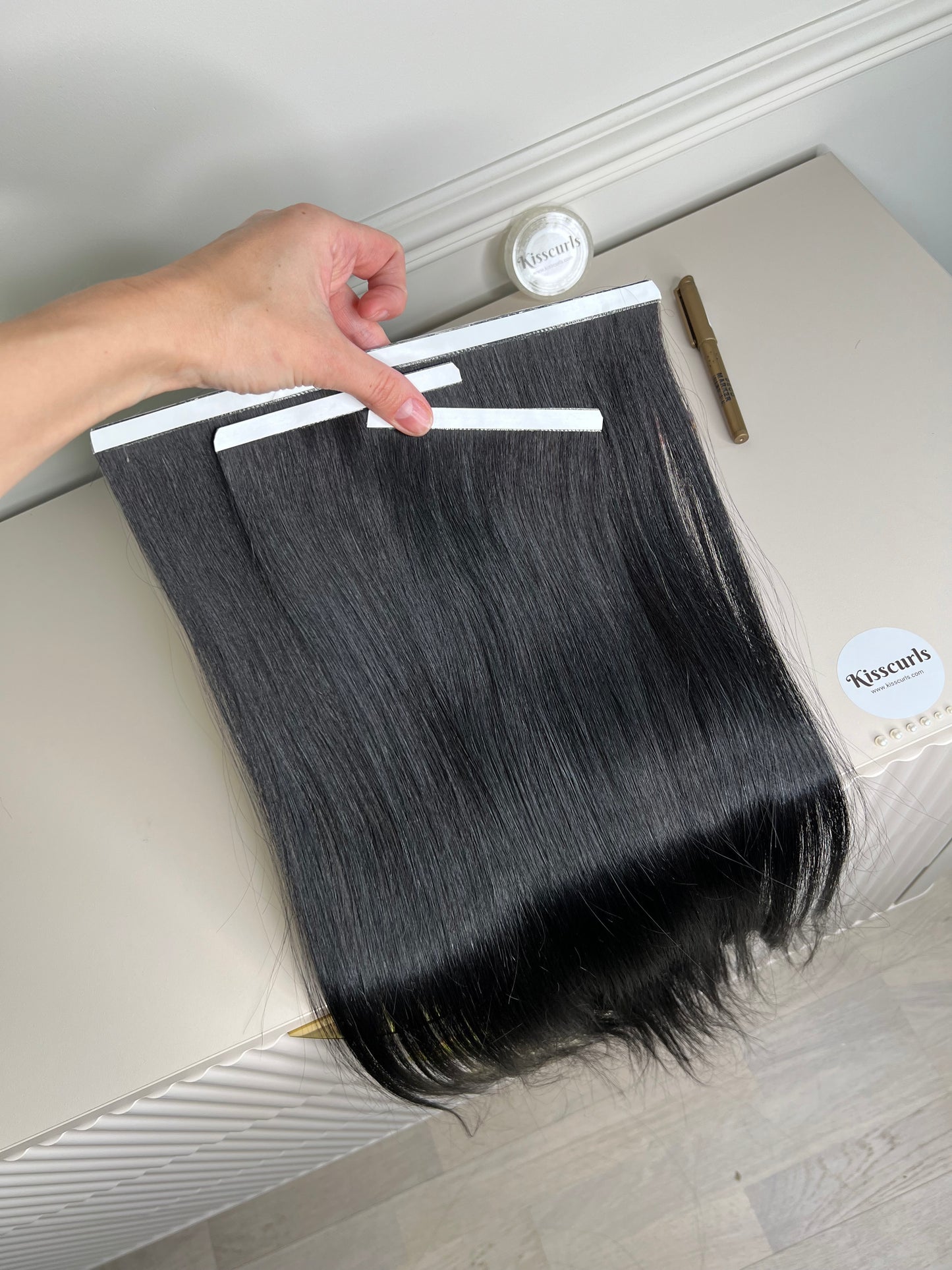 Włosy naturalne doczepiane 99g 59cm czarny 3szt