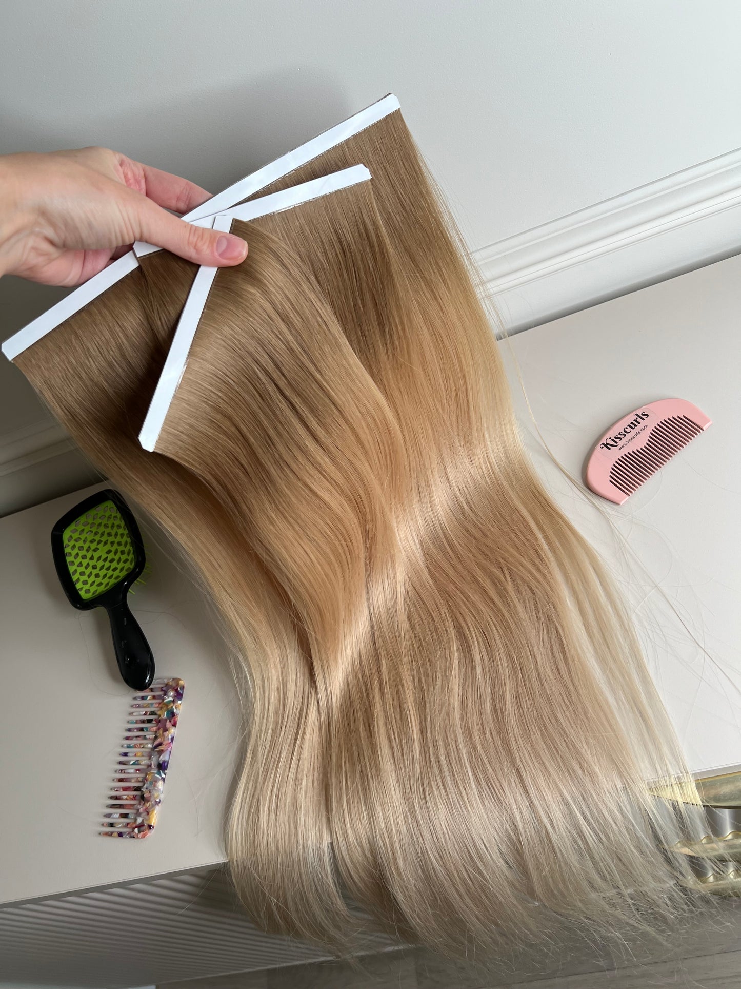 Włosy doczepiane naturalne dla samodzielnego założenia Biotaśmy zestaw 3szt 65cm 110g