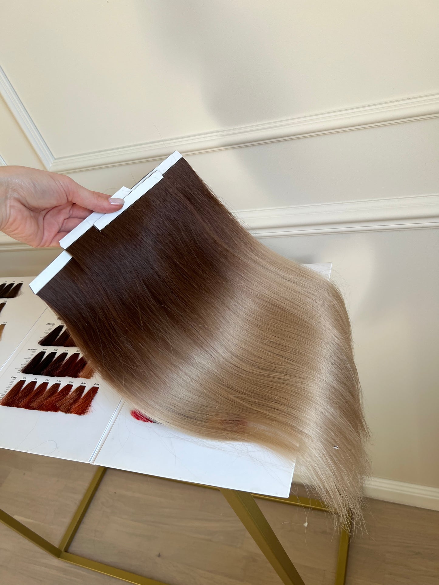 Bio taśmy włosy doczepiane ombre Blond 47cm 80g