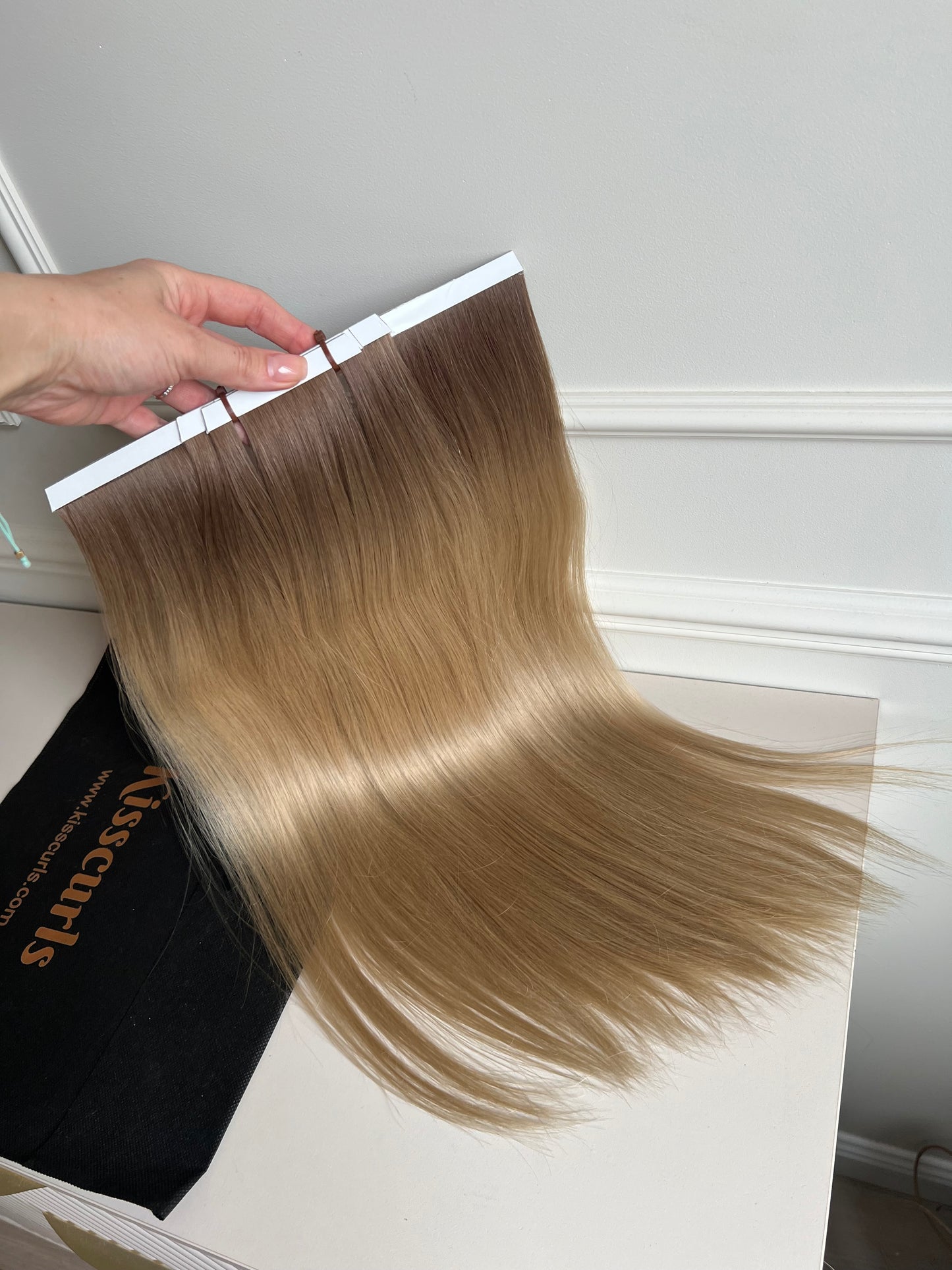 Włosy doczepiane słowiańskie ombre Bio taśmy 51 cm 103 g