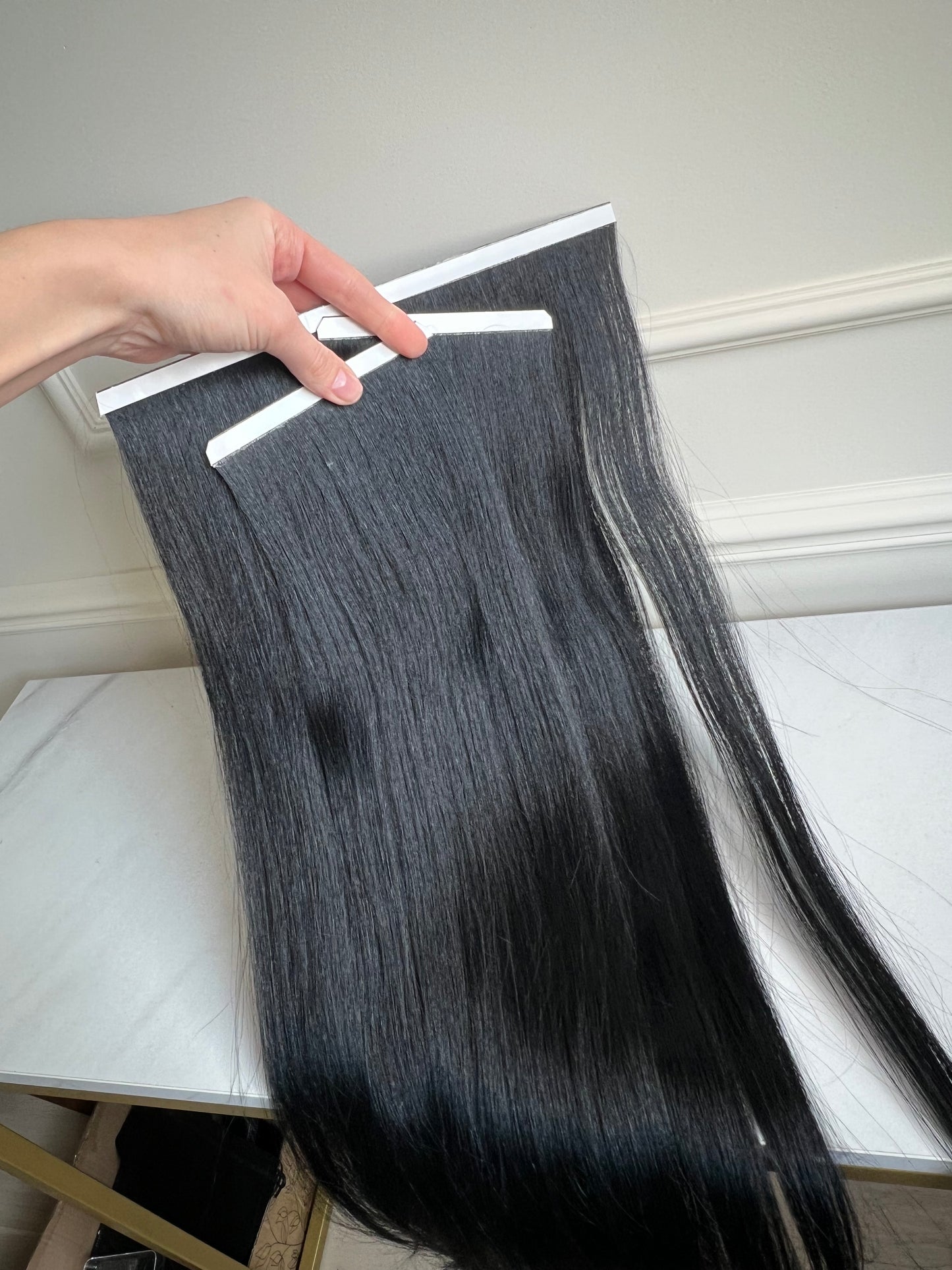 Włosy naturalne doczepiane Słowiańskie Zestaw do założenia w domu 106 g 64 cm