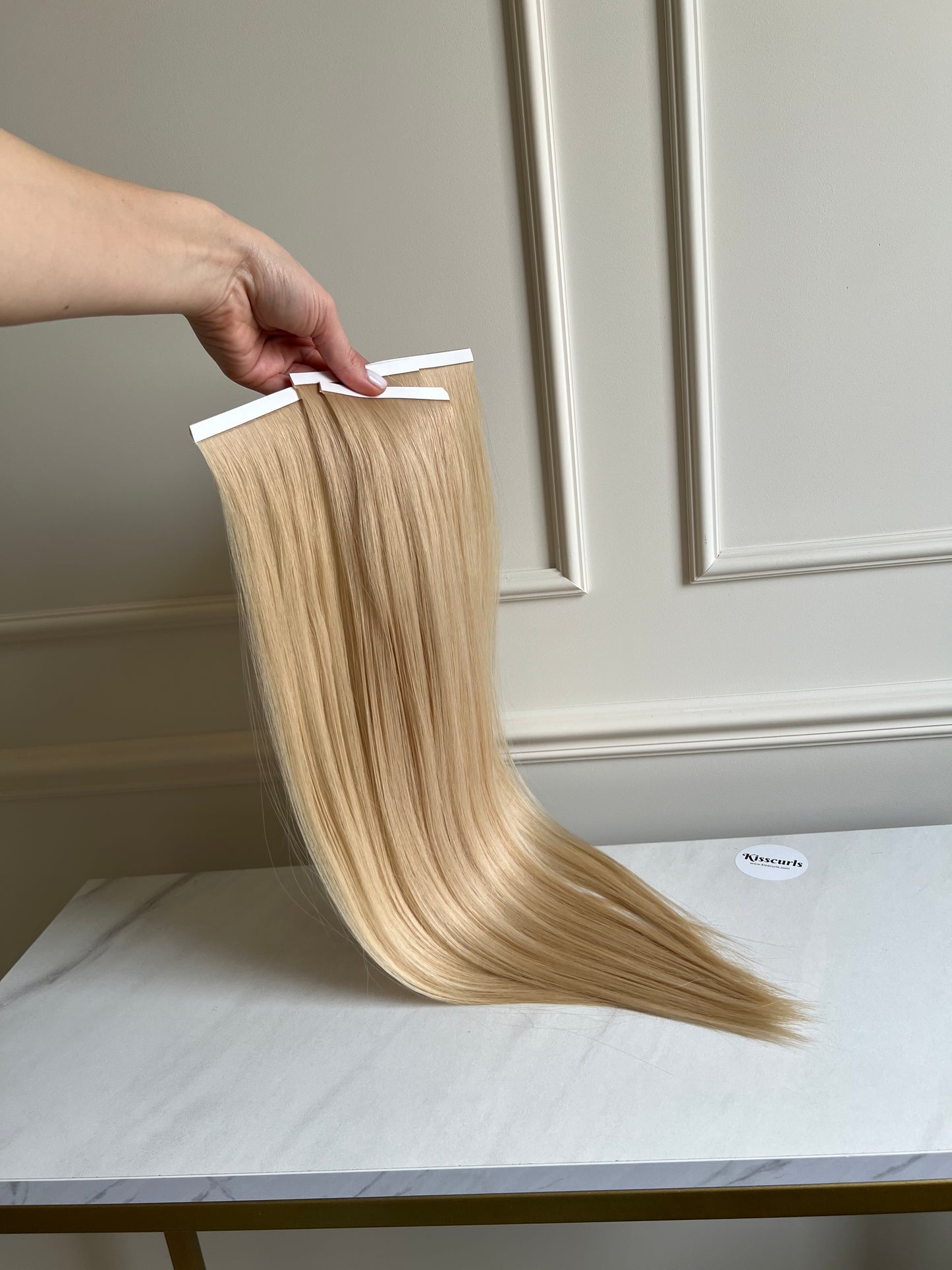 Włosy naturalnie Słowiańskie doczepiane na biotaśmy 56 cm 81 g