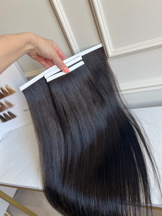 Włosy Naturalne doczepiane bardzo ciemny brąz 62 cm 108 g