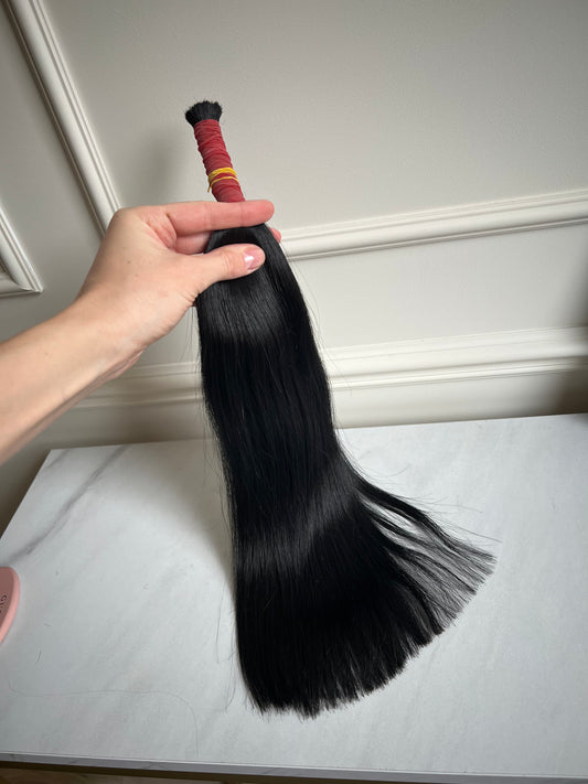 Włosy słowiańskie do przedłużania czarny 46 cm 62 g