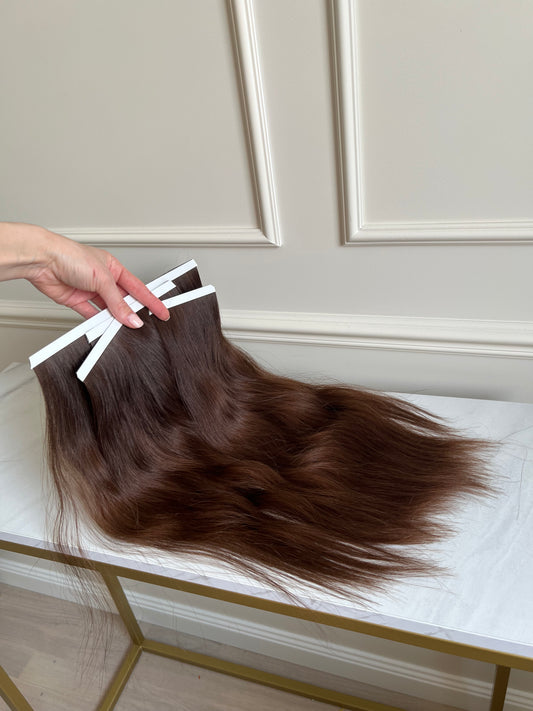 Włosy Słowiańskie naturalne Bio taśmy zestaw 108 g 45 cm