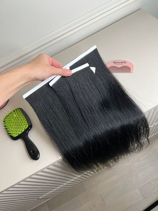 Naturalne Słowiańskie włosy doczepiane na taśmy zestaw 3szt 47cm 64g