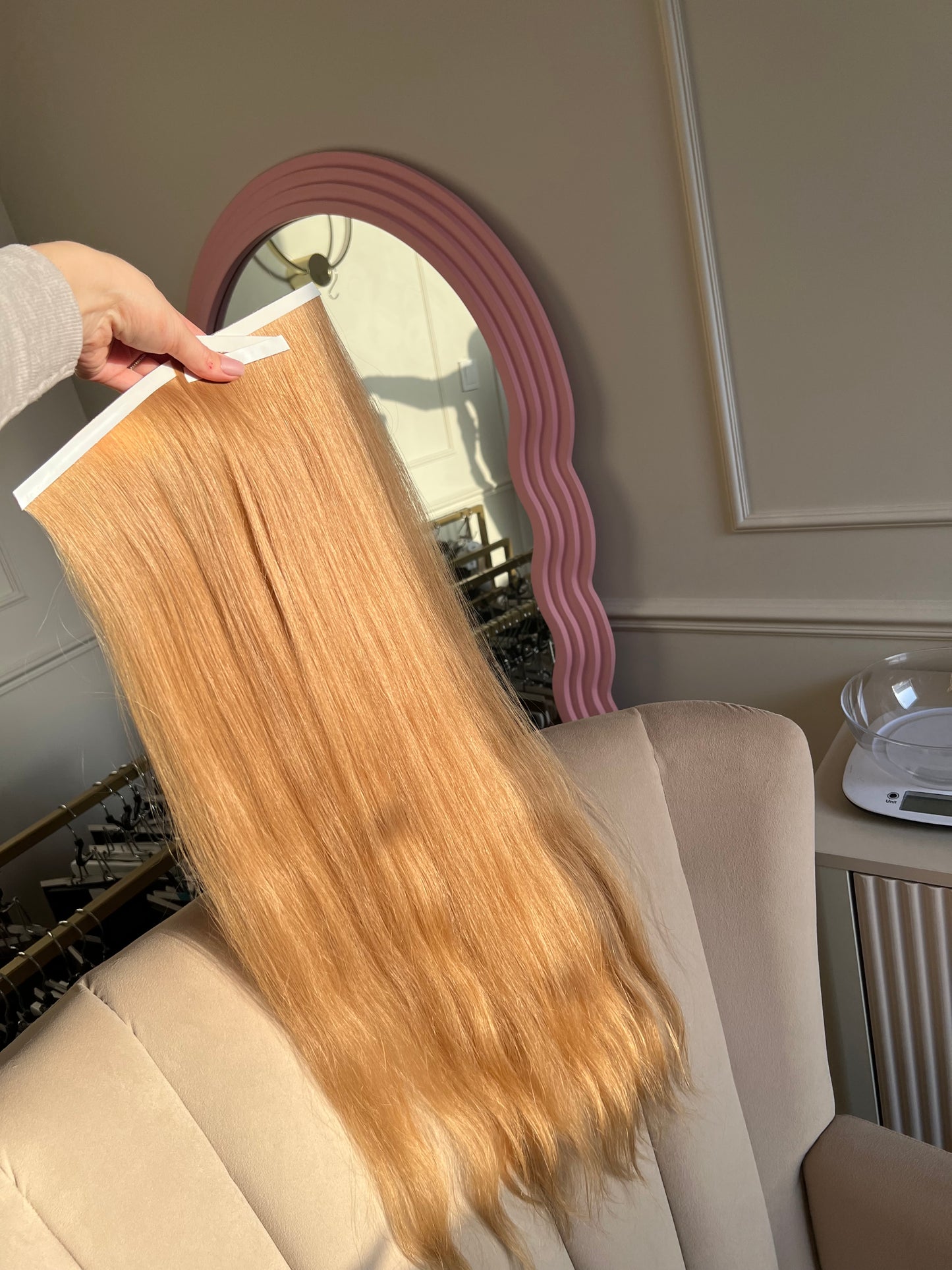 Włosy słowiańskie naturalne Słoneczny Blond Bio Taśmy 101 g 70 cm