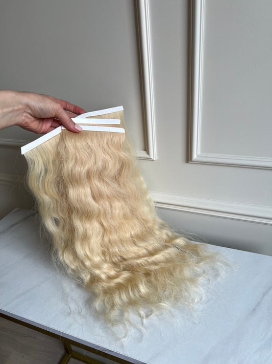 Włosy Doczepiane kręcone blond 49cm 84g