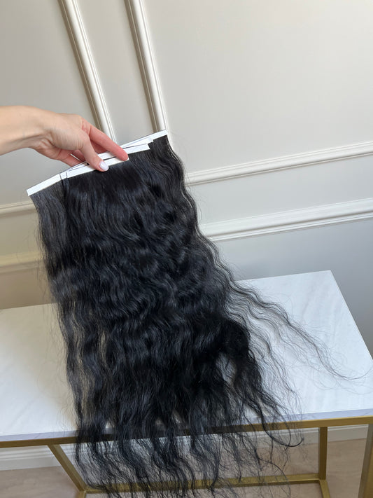 Włosy naturalne Bio taśmy słowiańskie 107g 60cm falowane