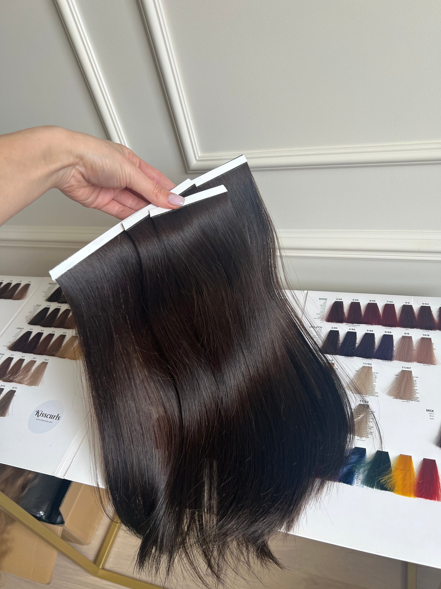 Bio taśmy 81g 41cm bardzo ciemny Chłodny brąz