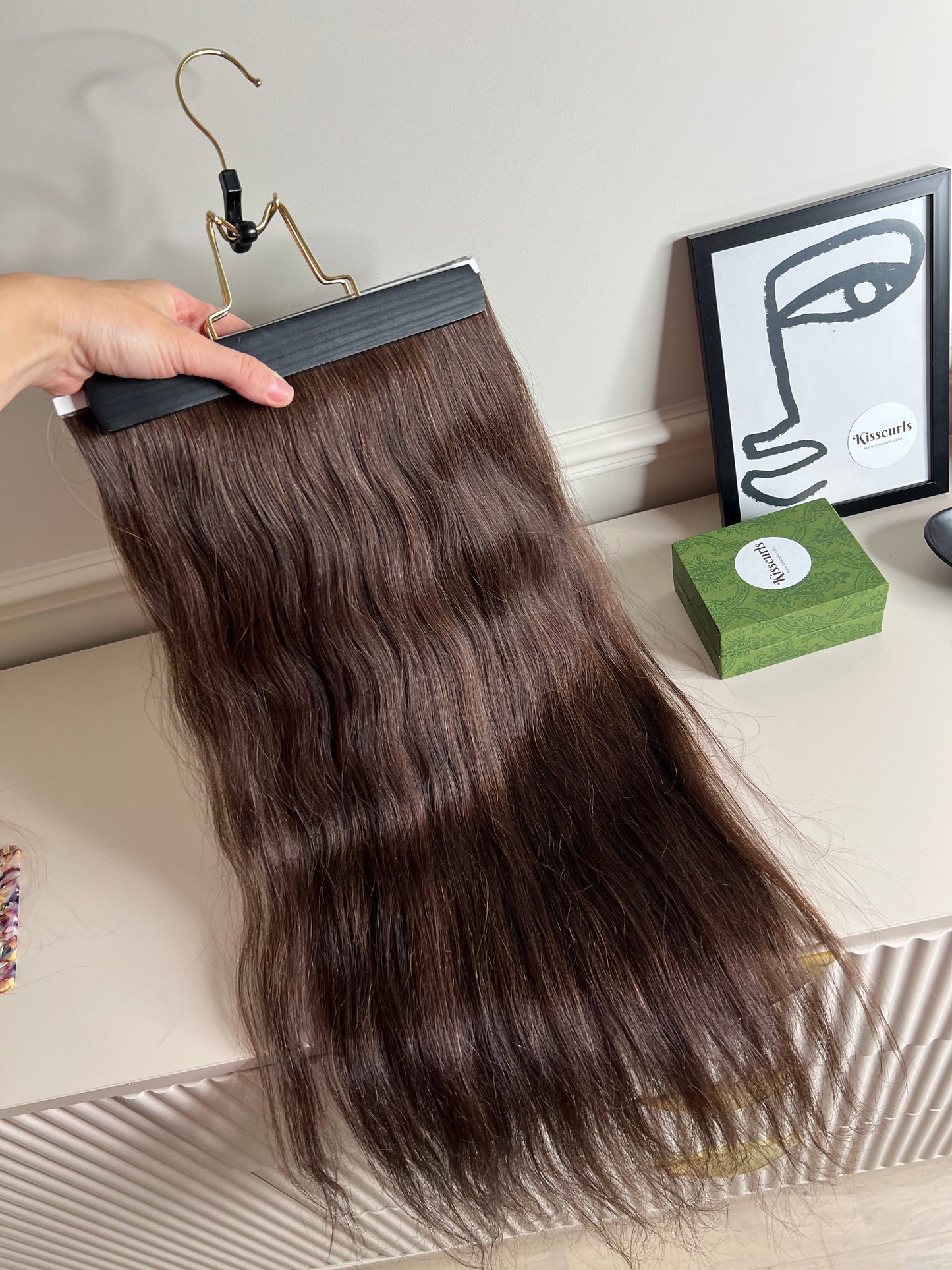 Włosy doczepiane Słowiańskie ciemny brąz 61 cm 195 g