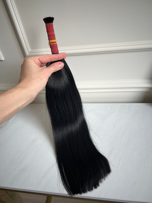 Włosy słowiańskie do przedłużania czarny 46 cm 62 g