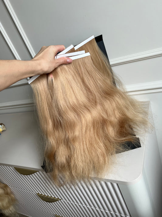 Włosy doczepiane słowiańskie naturalne 40 cm 121 g 4 taśmy