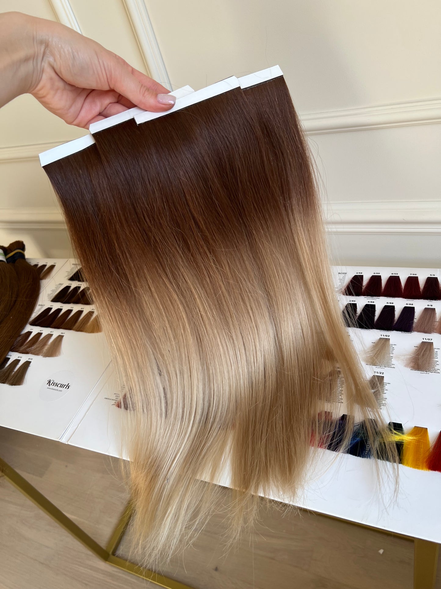 Bio taśmy włosy doczepiane ombre Blond 47cm 80g